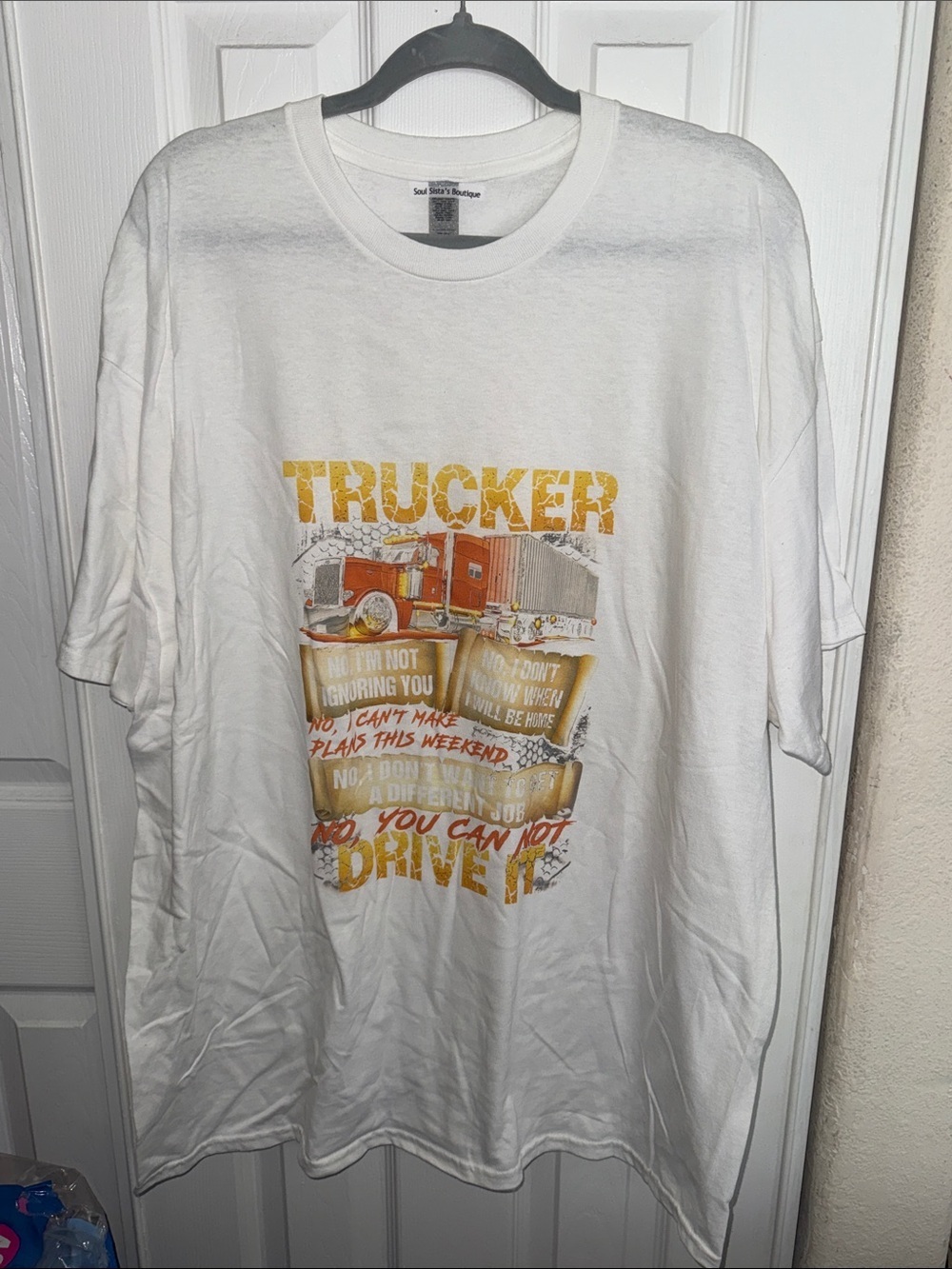 White Trucker Graphic Short-Sleeve Tee